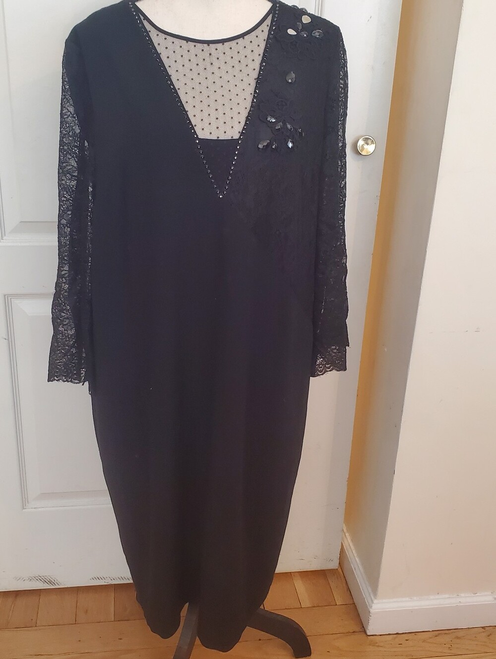 Marta Studio Black Lace Sheath Midi Dress Sz 52 (US 16)